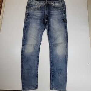 G Star Raw 3D Jeans Mens 33 X 32 Blue Denim Hank tapered Leg Light Wash